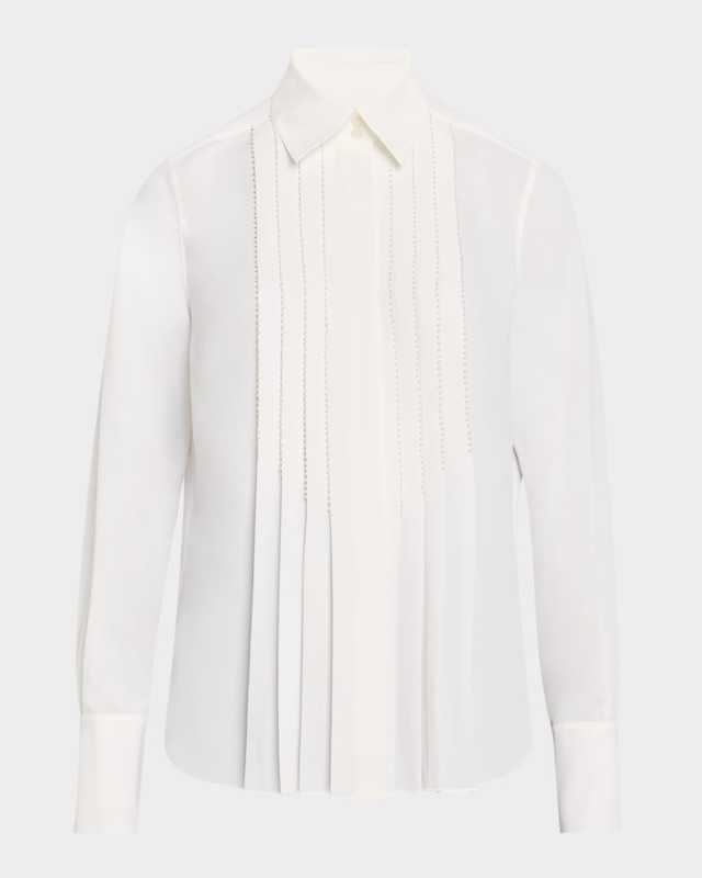 Pleated Pearly Beaded Blous